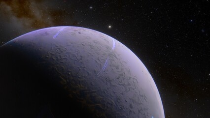 Fototapeta premium planet suitable for colonization, earth-like planet in far space, planets background 3d render 