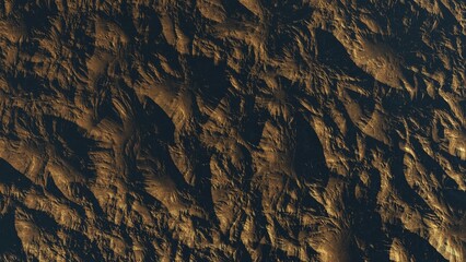3d render of abstract planet surface with high detailed relief