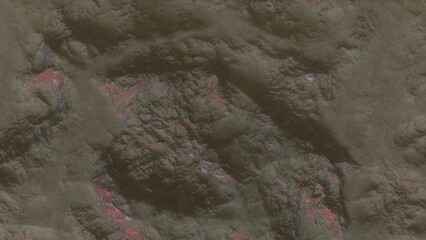 3d render of abstract planet surface with high detailed relief