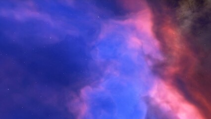 colorful space background with stars, nebula gas cloud in deep outer space, science fiction illustrarion 3d illustration