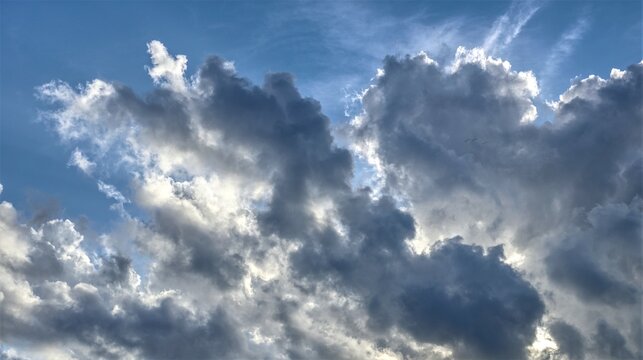 This is a picture of clouds on a sunny, summer day, in Texas.