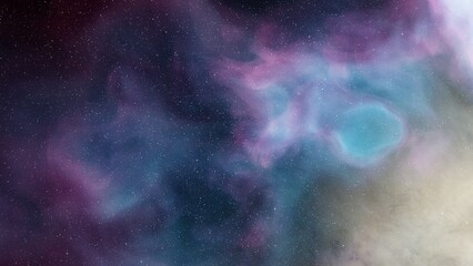 Obraz na płótnie Canvas colorful space background with stars, nebula gas cloud in deep outer space, science fiction illustrarion 3d illustration