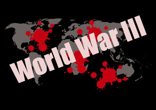 World Wor III - blood on the map - dramatic concept