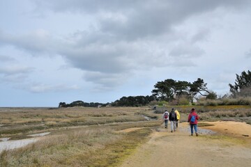Group of senior hikers in Brittany-France