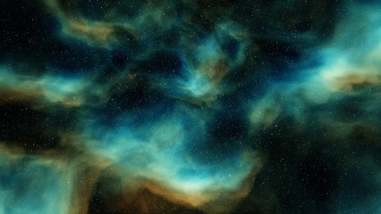 Space background with realistic nebula and shining stars. Colorful cosmos with stardust and milky way. Magic color galaxy. Infinite universe and starry night. 3d render