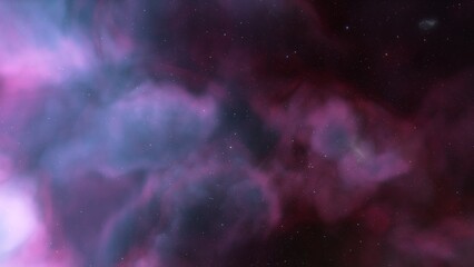 Space background with realistic nebula and shining stars. Colorful cosmos with stardust and milky way. Magic color galaxy. Infinite universe and starry night. 3d render