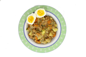 freshly cooked by granny, bean stew with allowances