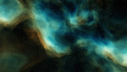 Space background with stardust and shining stars. Realistic cosmos and color nebula. Colorful galaxy. 3d illustration