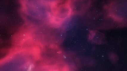 Space background with stardust and shining stars. Realistic cosmos and color nebula. Colorful galaxy. 3d illustration