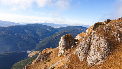 landscape with snow,  Hasmas Mountains, Romania 