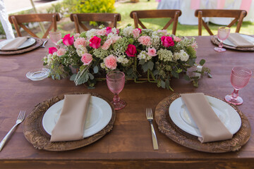 table set for a wedding reception