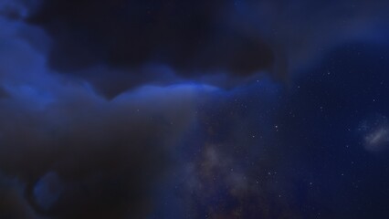 Naklejka na ściany i meble Nebula in space, science fiction wallpaper, stars and galaxy, 3d illustration 