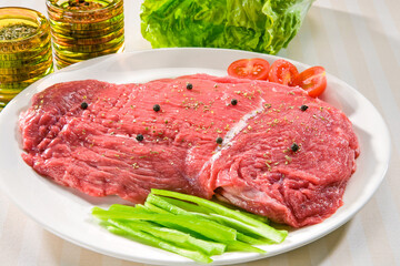 Raw fresh meat on plate