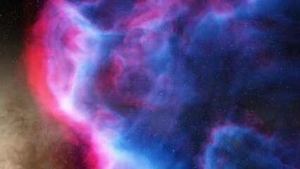 Nebula in space, science fiction wallpaper, stars and galaxy, 3d illustration	
