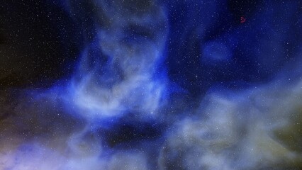 Nebula in space, science fiction wallpaper, stars and galaxy, 3d illustration	
