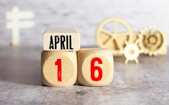 April 16th, fourth month of the clendar - copy space for text next to April symbol