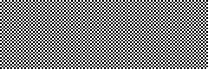 Long checkered geometric background with black and white tile. Chess board. Racing flag pattern, texture. Vector illustration.