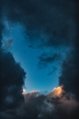 Dramatic clouds in the mountains