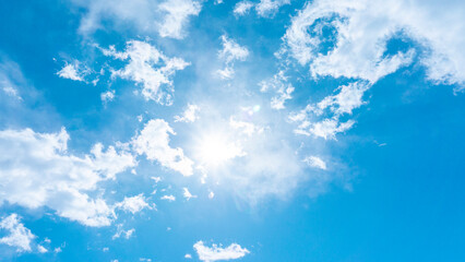 Refreshing blue sky and cloud background material_wide_45