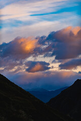 Dramatic clouds in the mountains