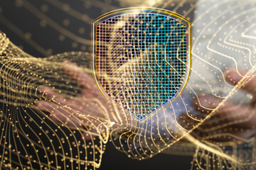 Information technology protected with firewall, secure access and encryption against cyber
