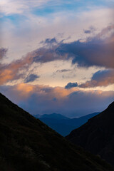 Dramatic clouds in the mountains