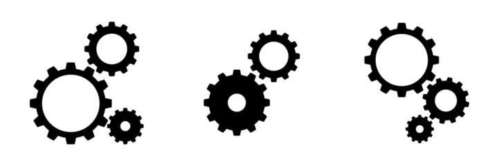 Setting gears icon. Cogwheel group. Gear design collection. Vector illustration