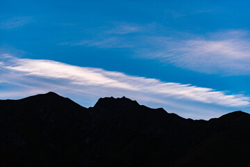 Dramatic clouds in the mountains