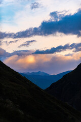 Dramatic clouds in the mountains