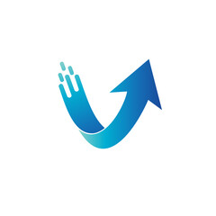 Letter V Arrow Logo Vector