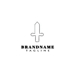 Obraz premium sword logo cartoon icon design template black isolated vector