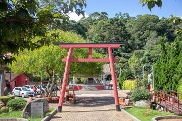 Fototapeta na wymiar japanese torii santo antonio do pinhal brazil
