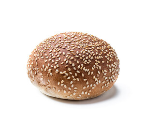 Hamburger bun isolated on a white background