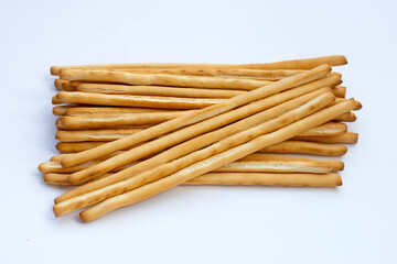 Bread sticks on white background