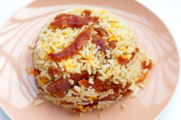 Fried rice with chinese sausage.