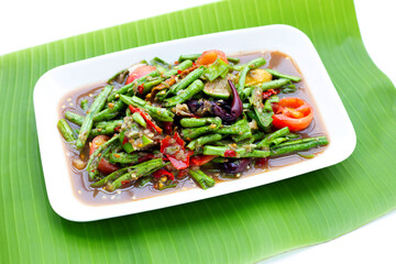 Spicy long bean salad. Thai food