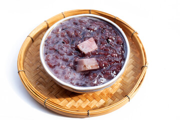 Thai black sticky rice pudding