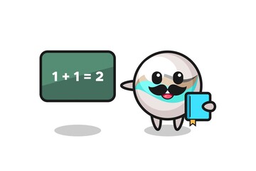 Illustration of marble toy character as a teacher