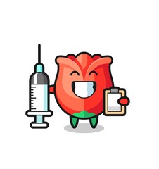Mascot Illustration of rose as a doctor
