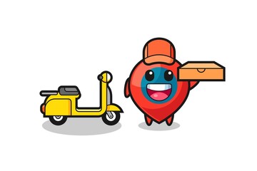 Character Illustration of location symbol as a pizza deliveryman
