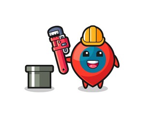 Character Illustration of location symbol as a plumber