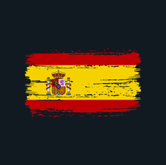 Spain Flag Brush Vector. National Flag