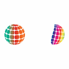 3D digital globe logo design. icon vector illustration. This logo is suitable for global company  world technologies and media and publicity agencies