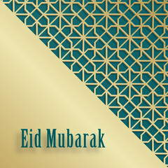 Eid Mubarak or Ramadan Kareem on Islamic design concept with crescent moon on color background