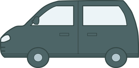 Clip art of black car.