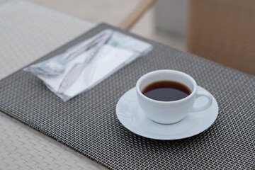 hot coffee cup on table, relax time, morning time
