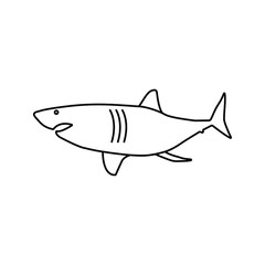 Shark silhouette vector color editable