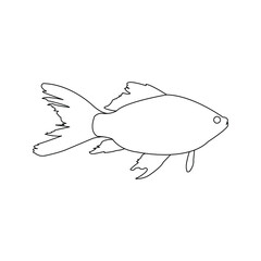 aquarium fish silhouette color editable