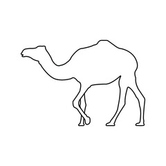 Camel icon. animal sign. silhouette style.color editable