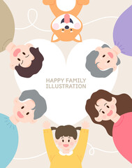 An illustration of a harmonious family month. 
